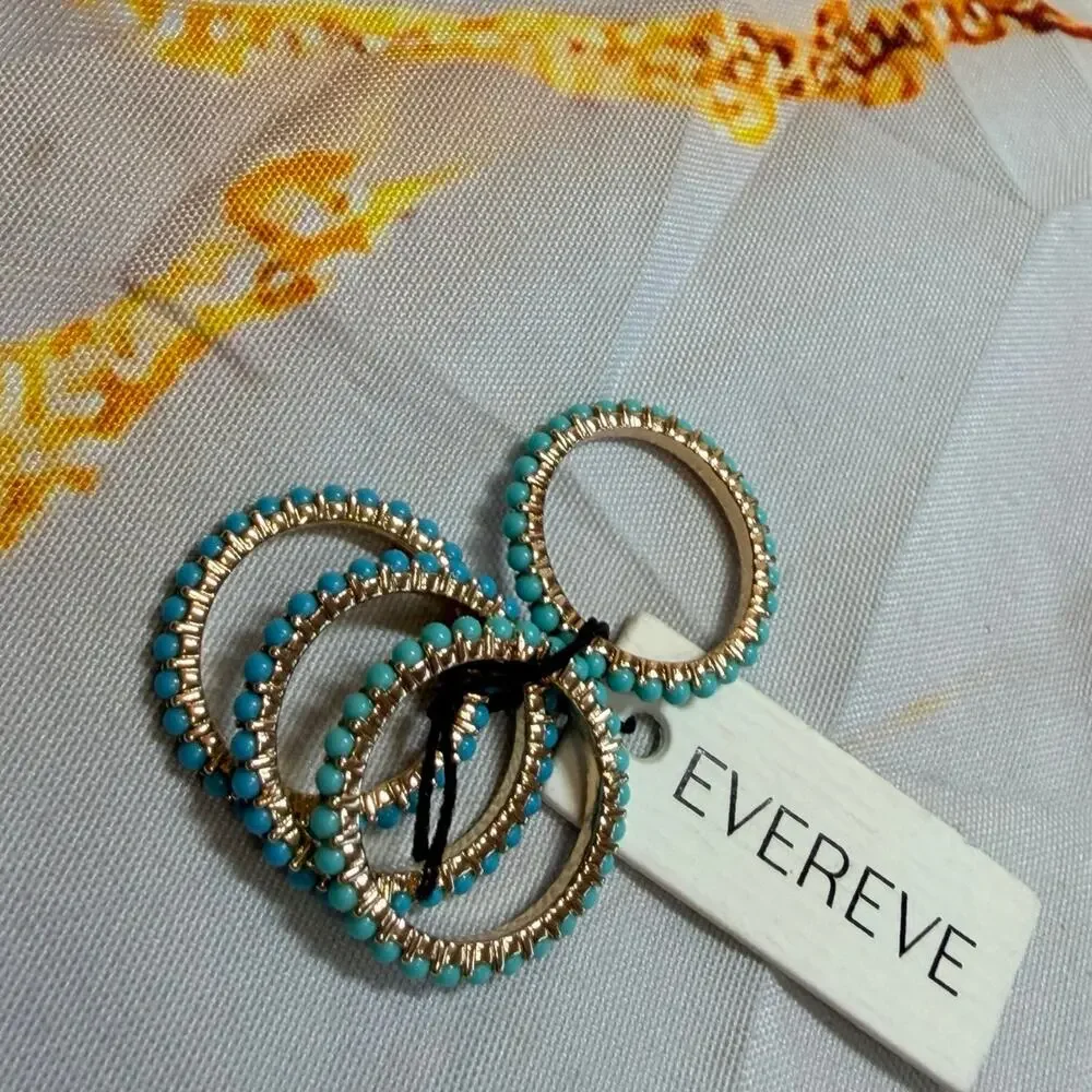 Evereve Gold and Turquoise size 7